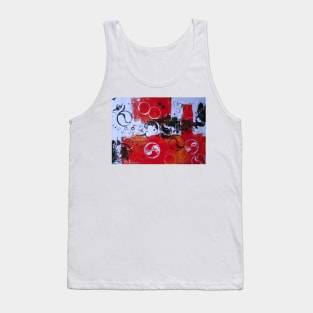 Abstract in Red and Black Tank Top